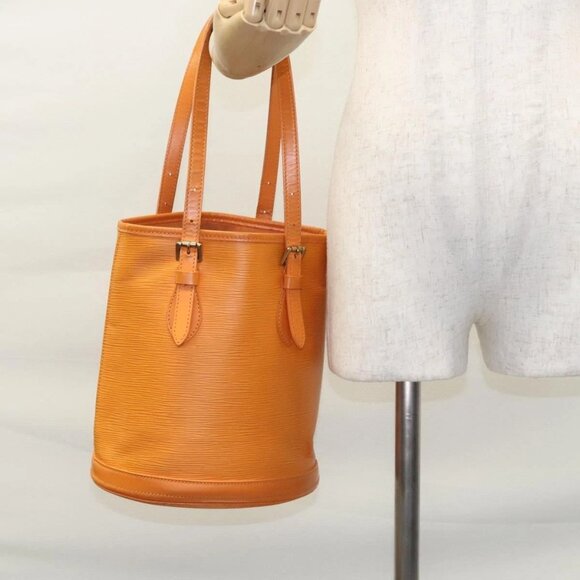 LOUIS VUITTON Epi Bucket PM Shoulder Bag Orange Mandarin - Picture 1 of 16